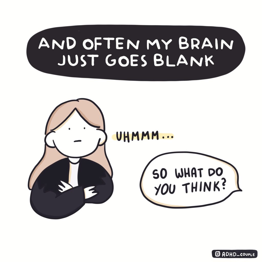 brain going blank ADHD