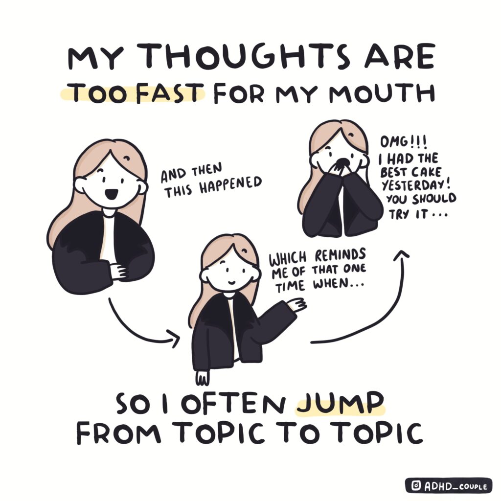 ADHD thoughts too fast for my mouth